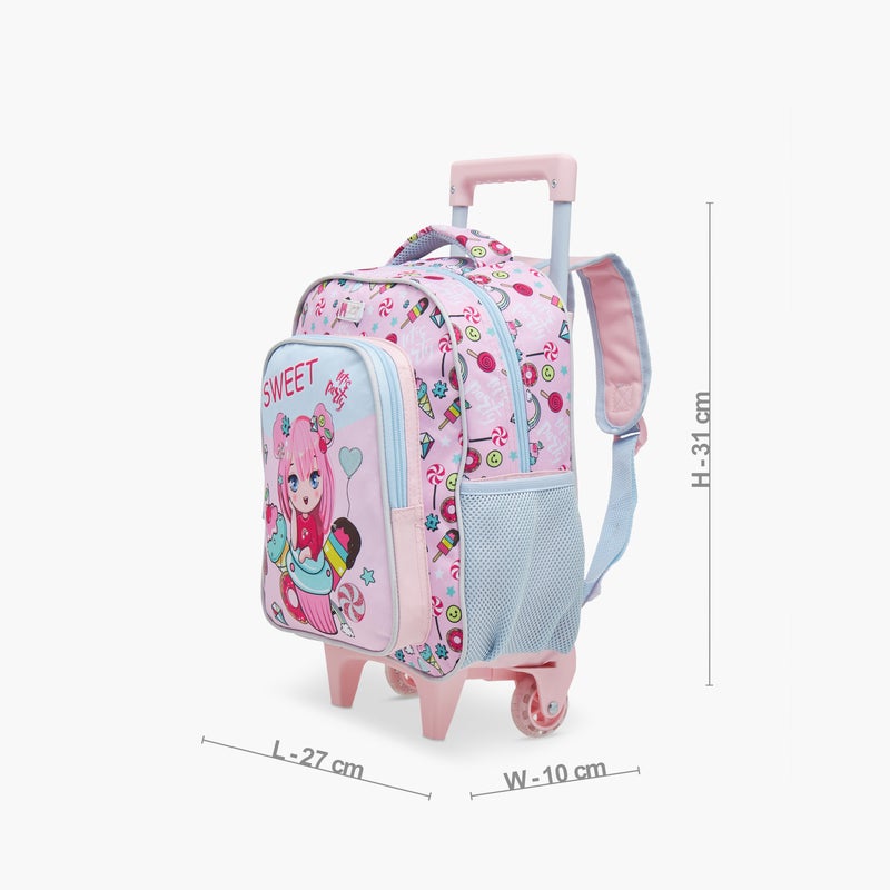 Must 3-Piece Printed School Trolley Bag Set for Girls - Image 3